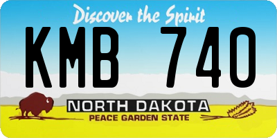 ND license plate KMB740