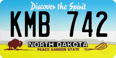 ND license plate KMB742