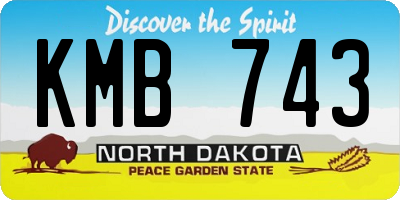ND license plate KMB743