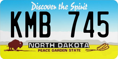 ND license plate KMB745