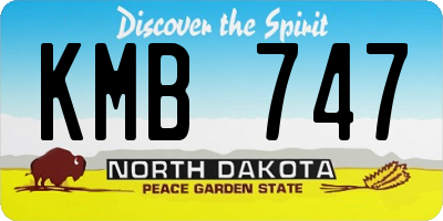 ND license plate KMB747