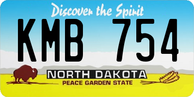 ND license plate KMB754