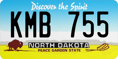 ND license plate KMB755