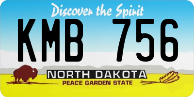 ND license plate KMB756