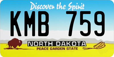 ND license plate KMB759