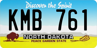 ND license plate KMB761