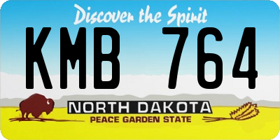 ND license plate KMB764