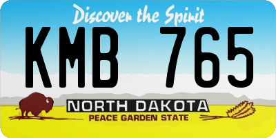 ND license plate KMB765