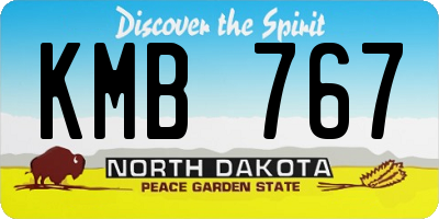 ND license plate KMB767
