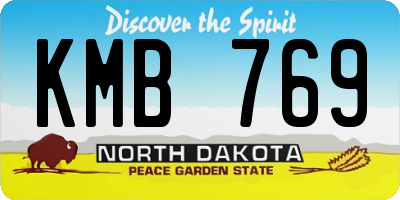 ND license plate KMB769