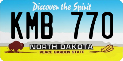 ND license plate KMB770