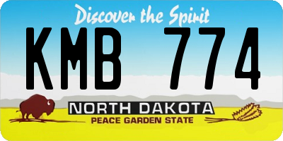 ND license plate KMB774