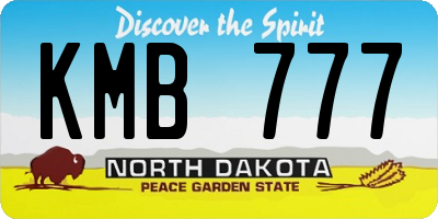 ND license plate KMB777