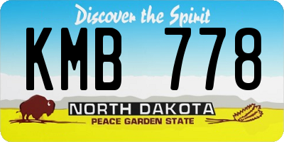 ND license plate KMB778