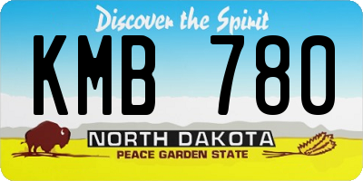 ND license plate KMB780