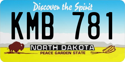 ND license plate KMB781