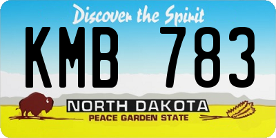 ND license plate KMB783