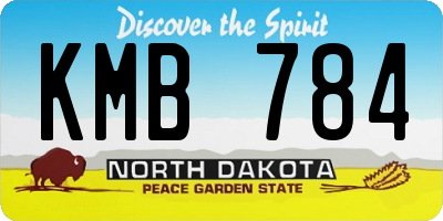 ND license plate KMB784