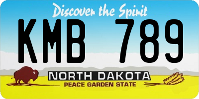 ND license plate KMB789