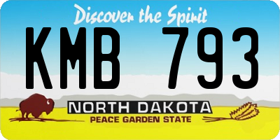 ND license plate KMB793