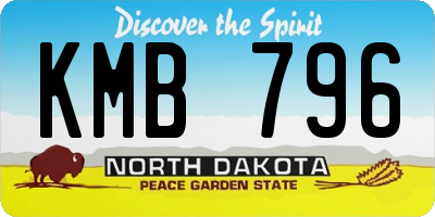 ND license plate KMB796