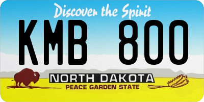 ND license plate KMB800