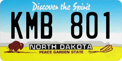 ND license plate KMB801