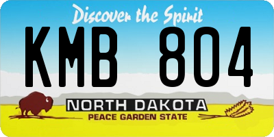 ND license plate KMB804