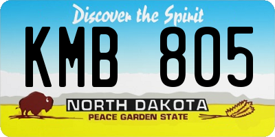 ND license plate KMB805