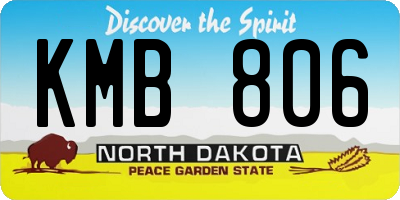ND license plate KMB806