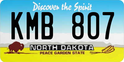 ND license plate KMB807