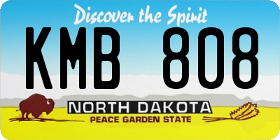 ND license plate KMB808