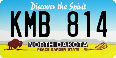 ND license plate KMB814
