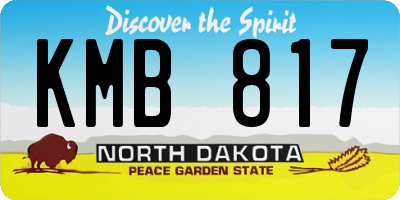 ND license plate KMB817