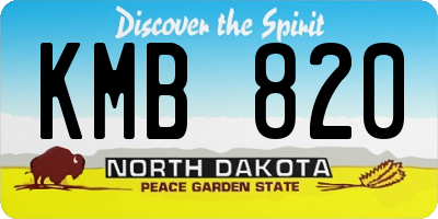 ND license plate KMB820