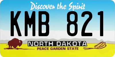 ND license plate KMB821