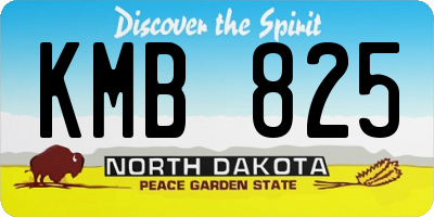 ND license plate KMB825
