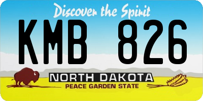 ND license plate KMB826
