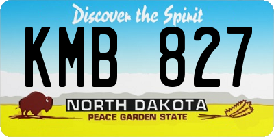 ND license plate KMB827