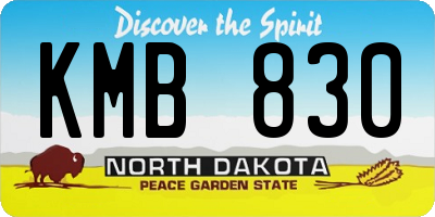 ND license plate KMB830