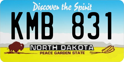 ND license plate KMB831