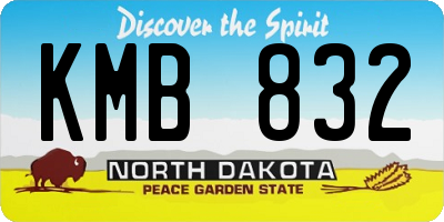 ND license plate KMB832