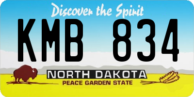 ND license plate KMB834