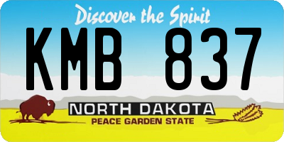 ND license plate KMB837