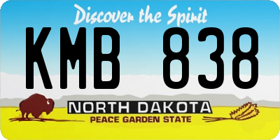 ND license plate KMB838