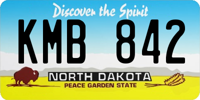 ND license plate KMB842