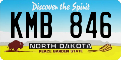 ND license plate KMB846