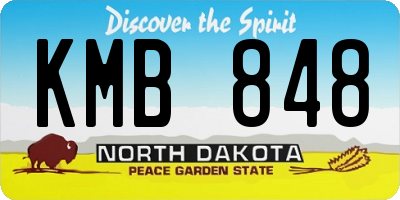 ND license plate KMB848