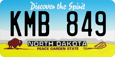 ND license plate KMB849