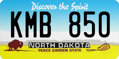 ND license plate KMB850